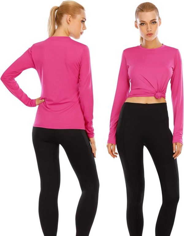 71xx7KQBQhL._AC_SL1500 Women's Long Sleeve UPF 50+ UV Sun Protection Shirts Rash Guard Swim T-Shirt/Hoodie Quick Dry for Outdoor Hiking