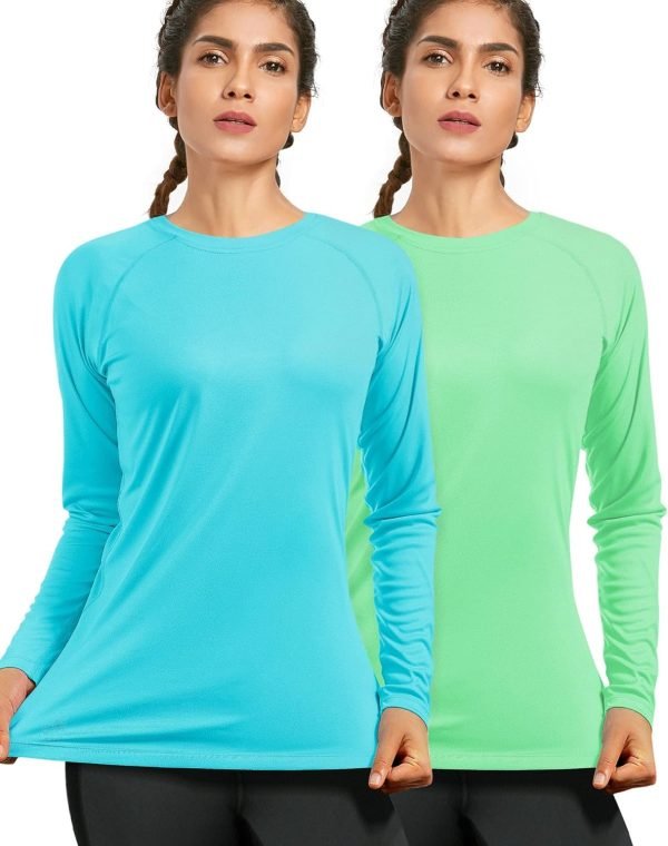 71zlmzZYPrL._AC_SL1500 Women's Long Sleeve UPF 50+ UV Sun Protection Shirts Rash Guard Swim T-Shirt/Hoodie Quick Dry for Outdoor Hiking