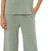 Pajama Sets for Women 2 Piece Ribbed Knit Summer Cute Pj Set Comfy Matching Lounge Sets Loungewear Sleepwear