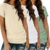 81GgA7Gv8EL._AC_SL1500 Womens 3 Pack T Shirts Basic Short Sleeve Tees Crewneck Fashion Tops Loose Fit Lightweight Casual Summer Clothes 2024