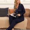 81KAQqNJl4L._AC_SL1500 Pajamas Set Long Sleeve Womens Button Down Sleepwear Two Piece Nightwear Soft Pj Lounge Sets S-XXL