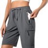 Women's Lightweight Hiking Cargo Shorts Quick Dry Athletic Shorts for Camping Travel Golf with Zipper Pockets Water Resistant