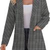 81fCDVfphmL._AC_SL1500_a71f2175-a770-4a85-95b7-ac3a3d317c5c Women Open Front Blazers Long Sleeve Casual OL Office Slim Buttonless Suit Jacket with Pockets