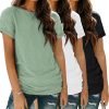 81h4Ba1dE-L._AC_SL1500 Womens 3 Pack T Shirts Basic Short Sleeve Tees Crewneck Fashion Tops Loose Fit Lightweight Casual Summer Clothes 2024