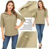 81mosRVebnL._AC_SL1500 Women's Quick Dry Sun UV Protection Convertible Long Sleeve Safari Shirts for Hiking Camping Fishing Sailing