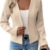 2024 Summer Cropped Collarless Blazer Lightweight Fully Lined Open Front Elegant Petite Work Office Jackets
