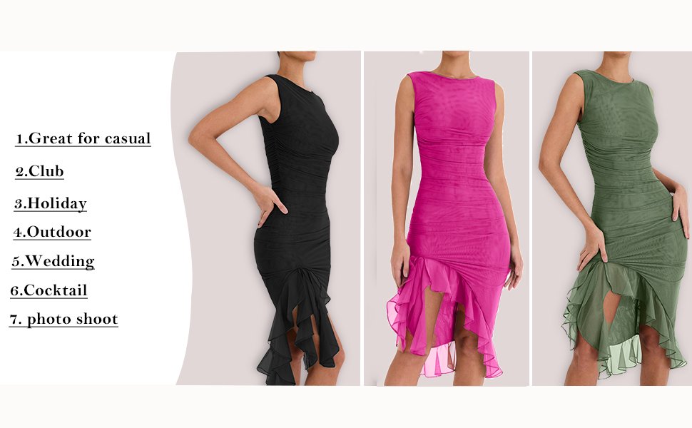 Women's Ruffle Midi Dress